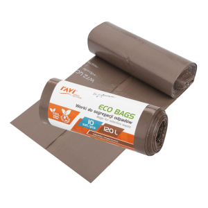 Worki do segregacji odpadów ECO BAGS 120L brązowe 10 sztuk RAVI
